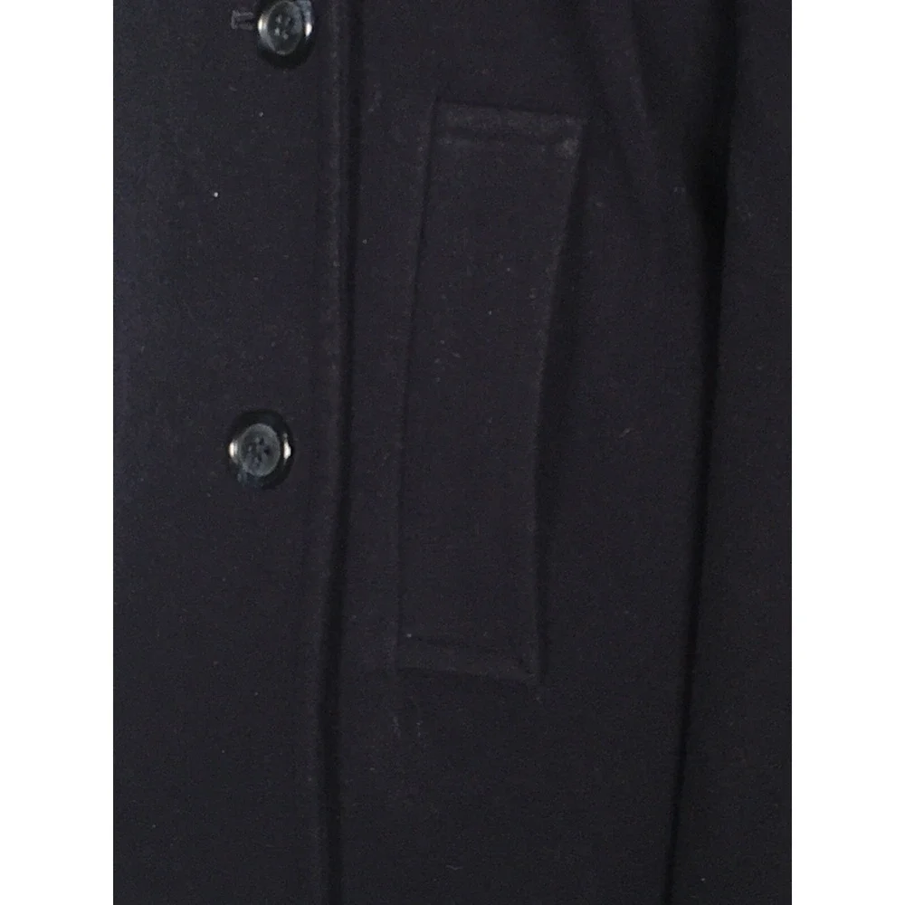LINDA ALLARD ELLEN TRACY WOMEN'S NAVY BLUE WOOL BLEND PEA COAT SIZE 2